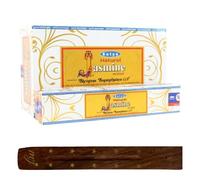 Original Satya Nag Champa Natural Jasmine Incense Sticks | with M&J incense sticks holder | Full Box | for Aromatherapy, Spa, Yoga, Weddings, Meditation, Healing, Positivity and Relaxation
