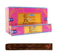Original Satya Nag Champa Natural Rose Incense Sticks | with M&J incense sticks holder | Full Box | for Aromatherapy, Spa, Yoga, Weddings, Meditation, Healing, Positivity and Relaxation
