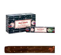 Original Satya Nag Champa Palo Santo Incense Sticks | with M&J incense sticks holder | Full Box | for Aromatherapy, Spa, Yoga, Weddings, Meditation, Healing, Positivity and Relaxation