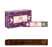 Original Satya Nag Champa Reiki Incense Sticks | with M&J incense sticks holder | Full Box | for Aromatherapy, Spa, Yoga, Weddings, Meditation, Healing, Positivity and Relaxation