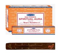 Original Satya Nag Champa Spiritual Aura Incense Sticks | with M&J incense sticks holder | Full Box | for Aromatherapy, Spa, Yoga, Weddings, Meditation, Healing, Positivity and Relaxation