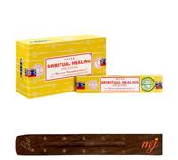 Original Satya Nag Champa Spiritual Healing Incense Sticks | with M&J incense sticks holder | Full Box | for Aromatherapy, Spa, Yoga, Weddings, Meditation, Healing, Positivity and Relaxation