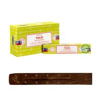 Original Satya Nag Champa Tulsi Incense Sticks | with M&J incense sticks holder | Full Box | for Aromatherapy, Spa, Yoga, Weddings, Meditation, Healing, Positivity and Relaxation