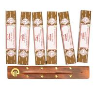 Original Satya Oodh Incense Sticks Pack of 6X 15G with Greensense Holder for Aromatherapy, Spa, Yoga, Weddings, Meditation, Healing, Positivity and Relaxation