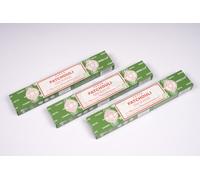 Original Satya Patchouli Incense Sticks Gift Pack of 3X 15G for Aromatherapy, Spa, Yoga, Weddings, Meditation, Healing, Positivity and Relaxation by Greensense