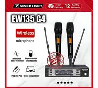Original Sennheiser EW135G4 Wireless Microphone System Dual Handheld Dynamic Mic for Stage Karaoke Gold and Black-US