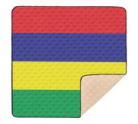 Original Simple Mauritius Flag Isolated Soft Foam Baby Gym & Activity Mat for Floor Cozy Breathable Activity Entertainment Mat for Babies Infants Toddlers, 50'' x 50''
