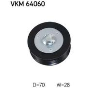 Original SKF Deflection/Guide Pulley Ribbed Belt VKM 64060 for Mazda