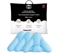 Original Sleep Company Batwing Pillow Cover - Polycotton Cushion Cover, Orthopaedic Support Back Support Pillow Case with Hidden Zip, Decorative & Sofa Bed Throw Pillow (Light Blue, 3)