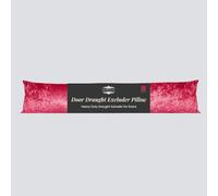 Original Sleep Company Draught Excluder Pillow - Luxury Crushed Velvet Draft Sausage for Door Wind Stopper - Home Improvement Accessories - 85cm x 20cm (33" x 8") - Ruby Red