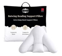 Original Sleep Company Orthopaedic Batwing Pillow - Reading Back Support Pillow with Hollowfibre Filling, Polycotton Pillowcase, Lumbar & Neck Support Cushion, Machine Washable, Made in Britain