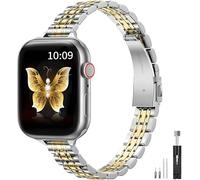 Original Slim Metal Strap Compatible with Apple Watch Strap 38mm 40mm 41mm 44mm 45mm 46mm 49mm, Women Men Fashion Stainless Steel Metal Band for iWatch Ultra SE, Series 11 10 9 8 7 6 5 4 3 2 1