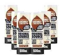 Original Source Coconut and Shea Butter Shower Gel, 100 Percent Natural Fragrance, Vegan, Cruelty Free, Paraben Free, Bulk Buy, Pack of 6 x 500 ml