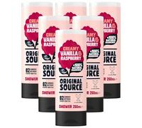 Original Source Creamy Vanilla & Raspberry Shower Gel 100% Natural Fragrance, Vegan, Cruelty Free, Paraben Free (6 Packs)