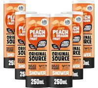 Original Source Juicy Peach & Dragonfruit Shower Gel with 100% Natural Fragrance, Vegan Shower Gel, Paraben Free Body Shower Wash, Multipack of 6 x 250ml