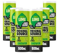 Original Source Lime Shower Gel, 100 Percent Natural Fragrance, Vegan, Cruelty Free, Paraben Free, Bulk Buy, Pack of 6 x 500 ml