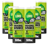 Original Source Lime Shower Gel, 100 Percent Natural Fragrance, Vegan, Cruelty Free, Paraben Free, Bulk Buy, Pack of 6 x 500 ml