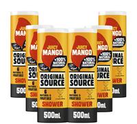 Original Source Mango Shower Gel, 100 Percent Natural Fragrance, Vegan, Cruelty Free, Paraben Free, Bulk Buy, Pack of 6 x 500 ml