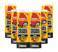 Mens 3in1 Mango & Orange Peel Shower Gel, 100 Percent Natural Fragrance, Vegan, Cruelty Free, Paraben Free, Bulk Buy, Pack of 6 x 500 ml