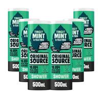 Original Source Mint & Tea Tree Shower Gel, 100 Percent Natural Fragrance, Vegan, Cruelty Free, Paraben Free, Bulk Buy, Pack of 6 x 500 ml