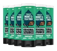 Original Source Mint and Tea Tree Shower Gel, 100 Percent Natural Fragrance, Vegan, Cruelty Free, Paraben Free, Bulk Buy, Pack of 6 x 250 ml