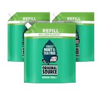 Original Source Mint & Tea Tree Shower Gel with 100% Natural Fragrance, Vegan Shower Gel, Paraben Free Body Shower Wash, Multipack of 3 x 1000ml