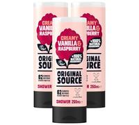Original Source Shower Gel 100% Natural Fragrance, Vegan, Cruelty Free, Paraben Free (3 Packs, Creamy Vanilla & Raspberry)