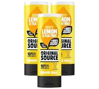 Original Source Shower Gel 100% Natural Fragrance, Vegan, Cruelty Free, Paraben Free (3 Packs, Zesty Lemon & Tea Tree)