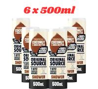 Original Source Mint & Tea Tree Shower Gel, Large Vegan Shower Gel, Paraben Free Body Shower, 100% Natural Fragrance, Multipack of 6 x 500 ml