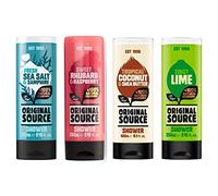 Original Source Shower Gel Set 4 x 250ml NEW Fragrance Fresh Sea Salt & Samphire, Sweet Rhubarb and Raspberry, Zingy Lime and Tropical Coconut & Shea Butter