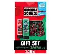 Original Source x Oddballs Boxer Bonanza Gift Set with Crisp Apple and Mint & Tea Tree Shower Gel and Boxers, Gifts for Men, Birthday Gift, 100 Percent Natural Fragrance, Vegan, Cruelty Free