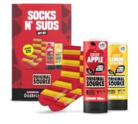 Original Source Socks N’ Suds Gift Set with Crisp Apple and Lemon & Tea Tree Shower Gels, 100% Natural Fragrance, Vegan Body Wash Gift Set with Oddballs Socks and £5 Voucher