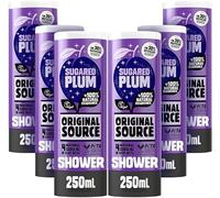 Original Source Sugared Plum Shower Gel with 100percent Natural Fragrance, Vegan Shower Gel, Paraben Free Body Shower Wash, Multipack of 6 x 250ml