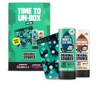 Original Source Time to Un-Box Gift Set with Mint & Tea Tree and Tropical Coconut & Shea Butter Shower Gels, 100% Natural Fragrance, Vegan Body Wash Gift Set with Oddballs Boxers and £5 Voucher