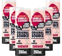 Original Source Vanilla Raspberry Shower Gel 6x250ml Vegan Bulk Buy Paraben Free