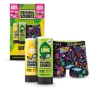 Original Source x Oddballs Gift Set, Lime Shower Gel, Lemon & Tea Tree Shower Gel, Oddballs Boxers, Gifts for Men, Birthday Gift, 100 Percent Natural Fragrance, Vegan, Cruelty Free