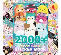 Original Squishmallows 2000+ Unique Sticker Book, 43 Sticker Sheets, Kawaii Squishmallows Stickers for Water Bottle, Notebooks, Party Gift Bags, Cute Stickers and Sticker Books for
