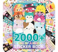 Original Squishmallows 2000+ Unique Sticker Book, 43 Sticker Sheets, Kawaii Squishmallows Stickers for Water Bottle, Notebooks, Party Gift Bags, Cute Stickers and Sticker Books for