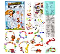 Original Stationery Art Adventure Shrink It Studio, Keychain Maker Kit for Boys to Make Awesome Charms with 110+ Pieces, Fun Shrink Art Kits for Kids