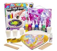 Original Stationery Colour Craze Paint Pour Studio, Acrylic Paints Set with Art Supplies Like Acrylic Paint, Art Boards, and Gold Sheets to Make Pouring Paint Art Painting Set Gift Idea
