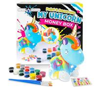 Original Stationery Decorate and Paint Your Own Unicorn Money Box, Creative Kids Paint Set for Girls with 21 Gems, 12 Non-Toxic Colours, and More!