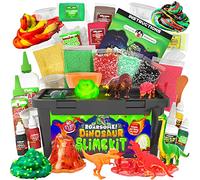 Original Stationery Dinosaur Slime Kit, Awesome Glow in the Dark Slime Making Kit with Toy Dinosaurs to Create Dino Surprise and Dino Slime for Boys