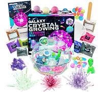 Original Stationery Grow Your Own Crystals Galaxy Terrarium Kit, Grow 3 Crystals for Beginners & Make a Galactic Scene with Aliens and LED Night Light