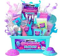 Original Stationery Mermaid Slime Kit - 35-Piece Multicolor Set, Ages 7+ - Glow-in-The-Dark Butter & Glitter Mix with Foam Cubes & Mermaid Tail Add-Ins - DIY Slime Making Kit for Kids & Girls