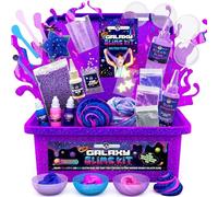 Original Stationery Mini Galaxy Slime Kit for Girls & Boys Ages 7-12, DIY Glow-in-The-Dark Slime Set with Glitter, Fun Space Craft Toy for Creative Play, Easter & Birthday Gift for Kids