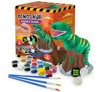 Original Stationery Paint Your Own Dinosaur Money Bank Craft Kit, Roarsome Art Kit with 13 Fun Paint Colours & 3 Brushes, Amazing Birthday Gift Idea