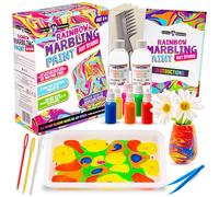 Original Stationery Rainbow Marbling Paint Art Kit, Art Set for Kids 6-12 to Make Marbling Ink Art, Great Craft Kits for Kids and Awesome Kids Arts