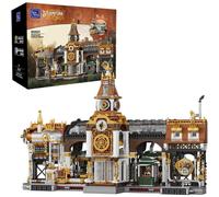 PANTASY Steam Punk Train Station Architecture Building Set, Steampunk Railway Station Building-Bricks Set, Retro-Futuristic Architectural Wonder Adult Construction Building Kit for Adults and Teen