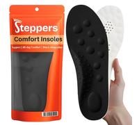 Original Steppers Insoles, 2026 4D Steppers Comfort Boosting Massage Insole, Memory Foam Thermal Insoles, Comfy Insole with Arch Support for Men and Women (Black, Medium (EU 41-42))