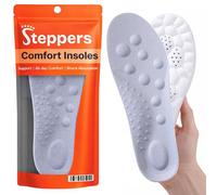 Original Steppers Insoles, 2026 4D Steppers Comfort Boosting Massage Insole, Memory Foam Thermal Insoles, Comfy Insole with Arch Support for Men and Women (Grey, Medium (41-42))